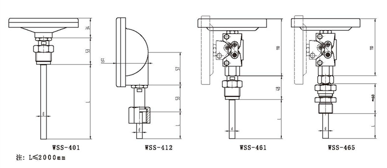 WSS工業雙金屬溫度計（通用型螺紋式）_http://www.psytrip.cn_雙金屬溫度計_第3張