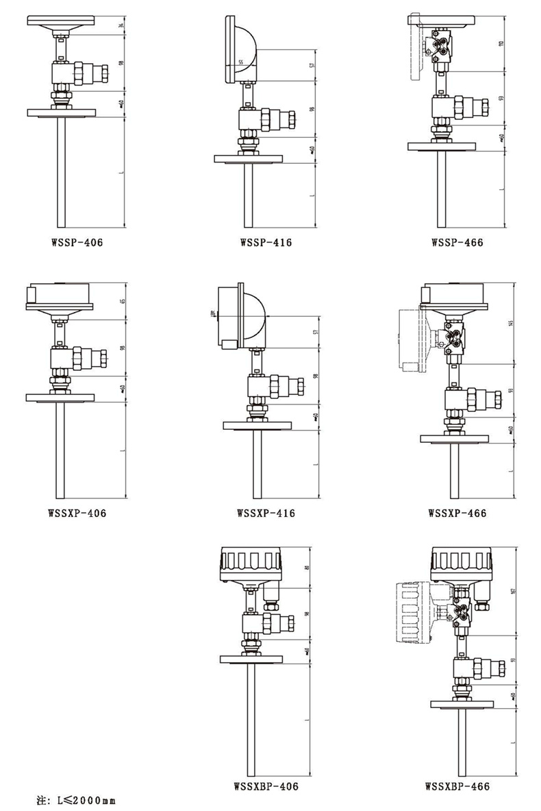 WSSX工業雙金屬溫度計（一體化型法蘭式）_http://www.psytrip.cn_雙金屬溫度計_第3張