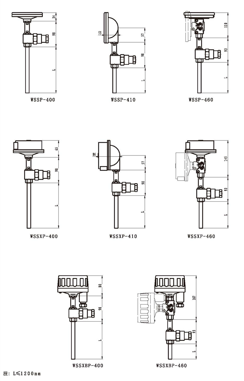 WSSX工業雙金屬溫度計（一體化型無固定裝置）_http://www.psytrip.cn_雙金屬溫度計_第3張